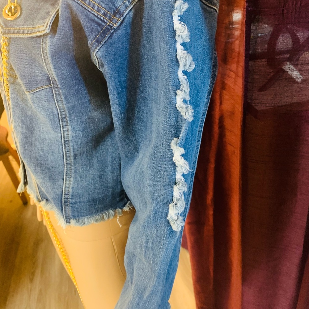 Denim Chain Jacket - Picture 2 of 14